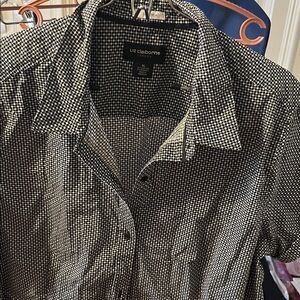 Liz Claiborne Women's Black and White Button Down Shirt